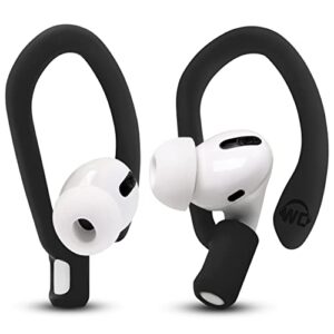 WC HookZ + WC TipZ - Over Ear Hooks and Memory Foam Tips Combo for Airpods Pro by Wicked Cushions | Black & Black