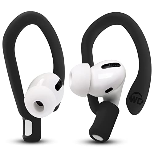 WC HookZ + WC TipZ - Over Ear Hooks and Memory Foam Tips Combo for Airpods Pro by Wicked Cushions | Black & Black