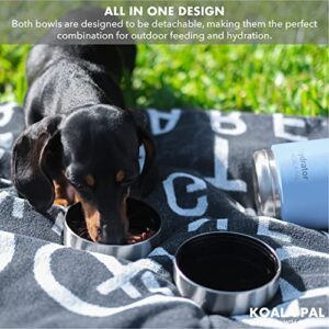 KOALA PAL 32oz Portable Dog Water Bottle w/Dog Bowls, Dog Travel Water Bottle + Travel Dog Bowls, Human and Dog Water Bottle, Dog Water Bowl Dispenser, Dog Travel Bowl, Travel Accessories for Dogs