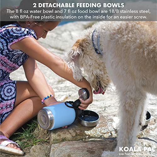 KOALA PAL 32oz Portable Dog Water Bottle w/Dog Bowls, Dog Travel Water Bottle + Travel Dog Bowls, Human and Dog Water Bottle, Dog Water Bowl Dispenser, Dog Travel Bowl, Travel Accessories for Dogs