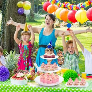 Ctfflhhy 6pcs Cupcake Stand Set with 2 3 Tier Cake Stand + 4 Square Plastic Serving Trays for Wedding Birthday Party