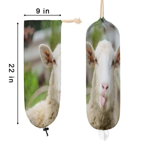 Funny Sheep Plastic Bag Holder Wall Mount Grocery Bag Organizer Trash Bag Holder Plastic Bag Organizer For kitchen living room bedroom bathroom