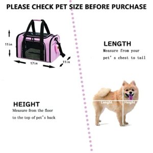 ROSEBB Cat Carrier Dog Carrier Pet Carrier Cat Bags for Small Medium Cats Dogs Puppies of 15 Lbs,of Airline Approved Small Dog Bag Soft Sided,Collapsible Travel Puppy Carrier (Medium, Pink)