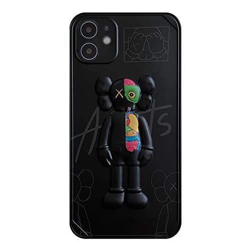 DOWINTIGER Cool iPhone 12 Case for Boys Men, Kawaii 3D Cartoon Street Fashion Shockproof Protection TPU and IMD Protective Designer Case for iPhone 12 - Black