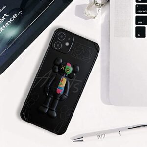 DOWINTIGER Cool iPhone 12 Case for Boys Men, Kawaii 3D Cartoon Street Fashion Shockproof Protection TPU and IMD Protective Designer Case for iPhone 12 - Black