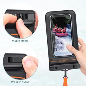 EZTOUR Floating Waterproof Phone Pouch, Universal Water Proof Cell Phone Case with Lanyard for iPhone 14 Pro Max/ 13 Pro Max/ 12 Pro Max/ 11/ S22 Black