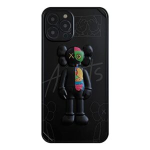 dowintiger cool iphone 11 pro max case for boys men, kawaii 3d cartoon street fashion shockproof protection tpu and imd protective designer case for iphone 11 pro max - black