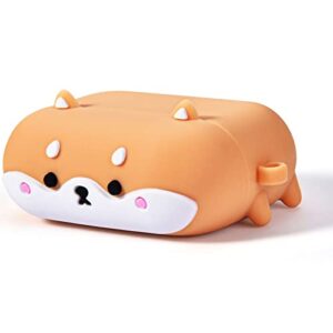 cute corgi case for airpods pro, filoto airpod pro case cover with keychain for women girls boys, kawaii soft silicone protective cases(corgi)