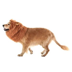 Dog Costume Lion Mane Halloween Costume Realistic & Funny Lion Mane for Pet Dogs – Ideal for Halloween, Dog Birthday, Dog Cosplay, Dog Outfits, Pet Clothes