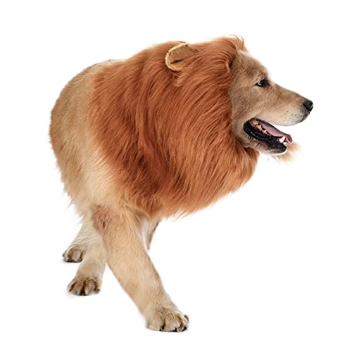 Dog Costume Lion Mane Halloween Costume Realistic & Funny Lion Mane for Pet Dogs – Ideal for Halloween, Dog Birthday, Dog Cosplay, Dog Outfits, Pet Clothes