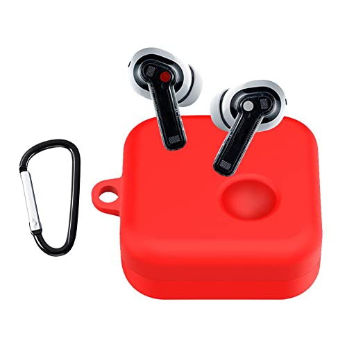 USTIYA Case for Nothing Ear 1 Protective Silicone Case with Keychain Cover (Red)