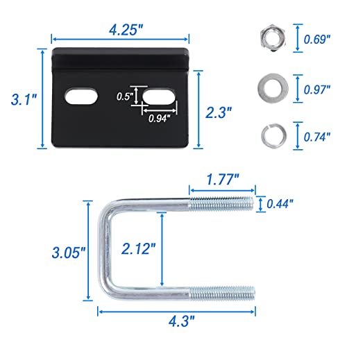 DICMIC Hitch Tightener, Stainless Steel Anti-Rattle Stabilizer for 1.25” and 2" Hitch Receiver, Long-Lasting U-Bolt for Safe Transportation