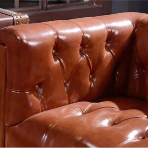 NauticalMart Aluminum Aviator Three Seater Sofa, Real Leather and Aluminum