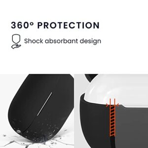 kwmobile Silicone Cover Compatible with Xiaomi Redmi Buds 4 Pro - Case Cover Stick-On Skin with Clip - Black