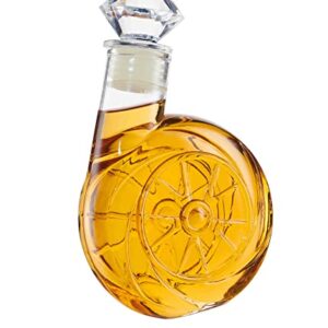 NIASKI Glass Whiskey Decanter,Lead-Free Crystal Decanter&Glass for Scotch Bourbon Vodka, for Wedding Party Bar,500ml