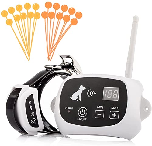 BHCEY Wireless Dog Fence,2023 Electric Fence System for Stubborn Dog,Wireless Dog Boundary Containment System,Rechargeable Collar,Large Signal Range of 80-1640ft,Suitable for Large & Small Dogs