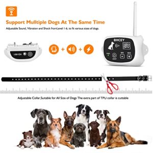 BHCEY Wireless Dog Fence,2023 Electric Fence System for Stubborn Dog,Wireless Dog Boundary Containment System,Rechargeable Collar,Large Signal Range of 80-1640ft,Suitable for Large & Small Dogs