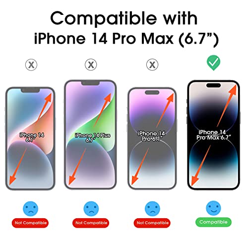 amFilm Screen Protector OneTouch Compatible with iPhone 14 Pro Max 6.7", Dynamic Island Compatible- with Easy Installation Kit, Full Coverage Case Friendly, Tempered Glass, 2 Pack