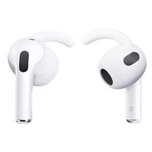 acediar two pairs of airpods 3 ear hooks covers fits for airpods 3 anti-slip ear covers accessories running, jogging, cycling (white)