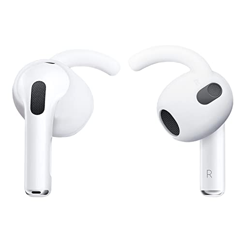 Acediar Two Pairs of AirPods 3 Ear Hooks Covers Fits for AirPods 3 Anti-Slip Ear Covers Accessories Running, Jogging, Cycling (White)