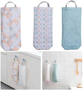 np 3pieces plastic bag holder,waterproof wall mount plastic bag organizer, large grocery bag storage dispenser