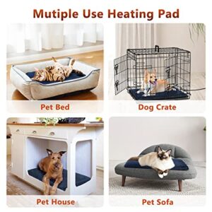 GASUR Heated Cat Bed, Waterproof Electric Pet Heating Pad for Dogs Cats with Timer, Dog Cat Bed for Winter with Temperature Adjustable,Auto Power-Off,Anti-bite Heated Pet Bed Indoor for Whelping Box