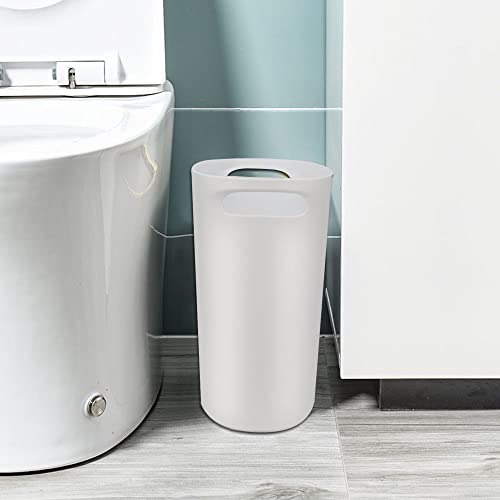 Feiupe Small Wastebasket, 2.6 Gallon Small Trash Can Bathroom Wastebasket Garbage Can for Kitchen Office Bathroom Bedroom (Pack of 2, White+Gray)