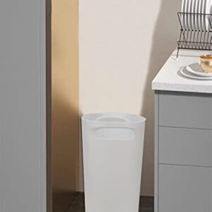 Feiupe Small Wastebasket, 2.6 Gallon Small Trash Can Bathroom Wastebasket Garbage Can for Kitchen Office Bathroom Bedroom (Pack of 2, White+Gray)