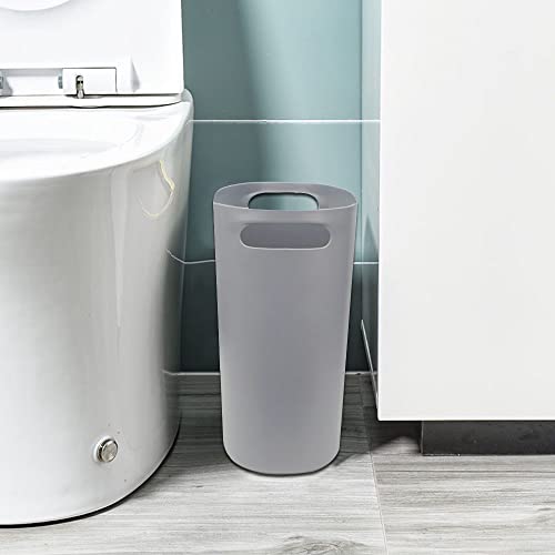 Feiupe Small Wastebasket, 2.6 Gallon Small Trash Can Bathroom Wastebasket Garbage Can for Kitchen Office Bathroom Bedroom (Pack of 2, White+Gray)