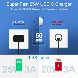 USB C Wall Charger,Super Fast Samsung A14 5G A54 S23 z fold 5 4 Charger Cube 25W for Samsung Galaxy z flip 5 4 S22 Ultra S21FE S20 A03S A13 A53 A34,Type C Android Charging Brick Box Base Power Adapter