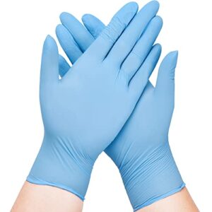 SwiftGrip Disposable Nitrile Exam Gloves, 3-mil, Blue, Nitrile Gloves Disposable Latex Free, Medical Gloves, Cleaning Gloves, Food-Safe Rubber Gloves, Powder Free, Non-Sterile, 100-ct Box (Medium)