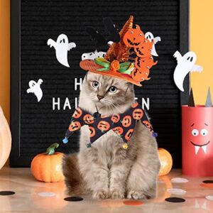 XGDMEIL Dog Costumes, Small Dog Halloween Costumes Funny,Dog Halloween Pumpkin Hat and Dog Halloween Costumes Bandana Collar Set, Dog Halloween Party Decoration for Small Medium Large Breeds Dogs Cats Pet Accessories Clothes