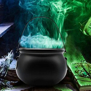 SpinLaLa 8" Plastic Black Cauldron Kettle Halloween Candy Bowl, Large Witch Cauldron Pot Bucket for Halloween Decorations Trick or Treat Party Supplies