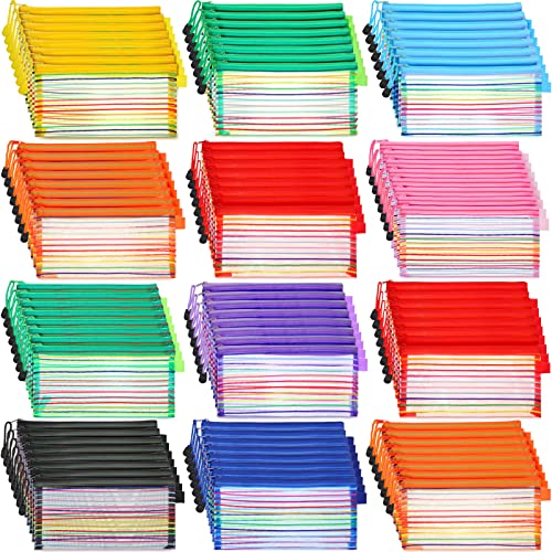 120 Pack Zipper Mesh Pouch Multicolor Pencil Pouch Mesh Bags with Zipper Mesh Cosmetics Bag Pencil Storage Pouch Multipurpose Mesh Toiletry Bag Travel Small Mesh Bag for Office School Travel Accessory