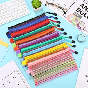 120 Pack Zipper Mesh Pouch Multicolor Pencil Pouch Mesh Bags with Zipper Mesh Cosmetics Bag Pencil Storage Pouch Multipurpose Mesh Toiletry Bag Travel Small Mesh Bag for Office School Travel Accessory