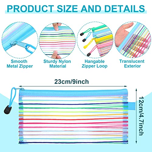 120 Pack Zipper Mesh Pouch Multicolor Pencil Pouch Mesh Bags with Zipper Mesh Cosmetics Bag Pencil Storage Pouch Multipurpose Mesh Toiletry Bag Travel Small Mesh Bag for Office School Travel Accessory