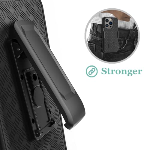 Fingic Compatible with iPhone 14 Pro Case, iPhone 14 Pro 5G Holster Case Combo Shell Slim Rugged Case with Kickstand Swivel Belt Clip Holster Shockproof Cover for iPhone 14 Pro 5G 6.1 inch, Black