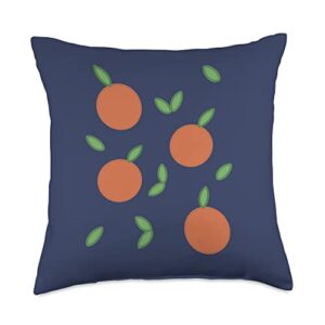 summer fruits abstract orange fruit pattern throw pillow, 18x18, multicolor