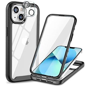 bkrtondsy for iphone 14 case full body protective clear with built-in screen protector & camera lens protectors fits screen perfectly shockproof dustproof rugged case for iphone 14 6.1 2022