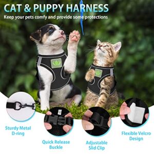 Cat Harness and Leash Set for Walking Escape Proof,Cute Pet Vest Harnesses for Small Dog Cat, Adjustable Soft Kitty Harness with Reflective Strap for Walking Training