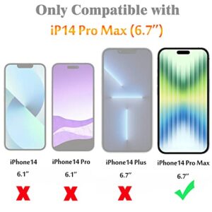 Bkrtondsy for iPhone 14 Pro Max Case Clear Crystal Slim [3 IN 1] with Tempered Glass Screen Protectors & Camera Lens Protectors [Military Drop Shockproof] (Clear)