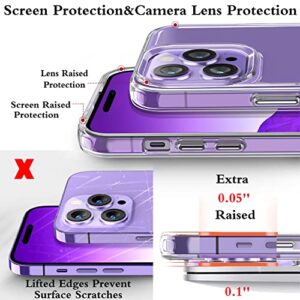 Bkrtondsy for iPhone 14 Pro Max Case Clear Crystal Slim [3 IN 1] with Tempered Glass Screen Protectors & Camera Lens Protectors [Military Drop Shockproof] (Clear)