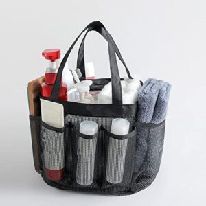 convinced8 mesh shower caddy basket, mesh totes-shower caddy portable bath & toiletry organizer-bag with 8 outer pockets for college dorm, travel, camping (gray, one size)