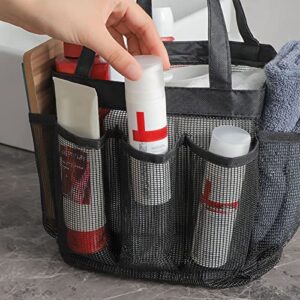 convinced8 Mesh Shower Caddy Basket, Mesh Totes-Shower Caddy Portable Bath & Toiletry Organizer-Bag with 8 Outer Pockets for College Dorm, Travel, Camping (Gray, One Size)