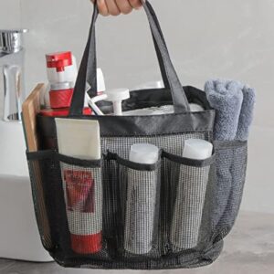 convinced8 Mesh Shower Caddy Basket, Mesh Totes-Shower Caddy Portable Bath & Toiletry Organizer-Bag with 8 Outer Pockets for College Dorm, Travel, Camping (Gray, One Size)