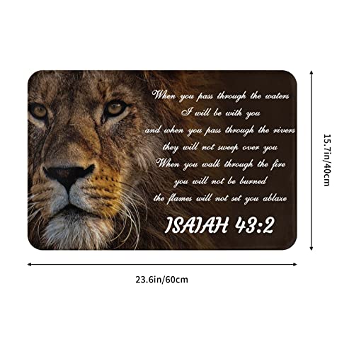 Vivacite Prayer Mat Christian Gifts for Women Men Faith Religious Spiritual Gifts for Women Prayer Rug with Bible Verse Christian Decor Area Rug for Pray and Meditaion Scripture Isaiah 43:2, 24"X16"