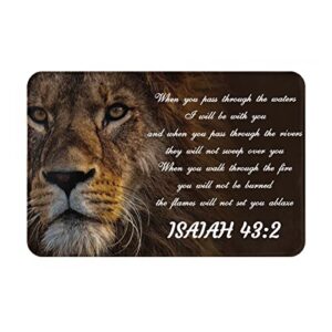 vivacite prayer mat christian gifts for women men faith religious spiritual gifts for women prayer rug with bible verse christian decor area rug for pray and meditaion scripture isaiah 43:2, 24"x16"