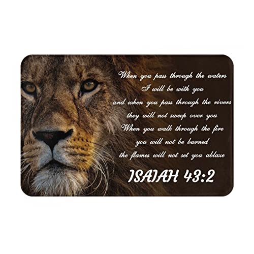 Vivacite Prayer Mat Christian Gifts for Women Men Faith Religious Spiritual Gifts for Women Prayer Rug with Bible Verse Christian Decor Area Rug for Pray and Meditaion Scripture Isaiah 43:2, 24"X16"