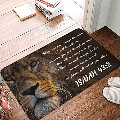 Vivacite Prayer Mat Christian Gifts for Women Men Faith Religious Spiritual Gifts for Women Prayer Rug with Bible Verse Christian Decor Area Rug for Pray and Meditaion Scripture Isaiah 43:2, 24"X16"