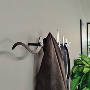 Signature Metal Wall Art for Entryway Clearance Zick Zack Coat Rack 5 Hooks Decorative Minimalist Design Housewarming Gift for Hanging Coats Hats Towels - Stainless Steel Matte Finish Waterproof